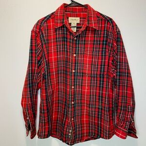 Vintage Eddie Bauer Red and Green Plaid Button Down Shirt